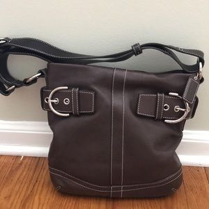 Like-new Chocolate Brown Leather Coach Bag